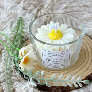 Aromatherapy Handmade Custom logo Color Soy Scented <b>Candle</b> with Flower - Product Image 4