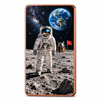 Barre rectangulaire en cuivre pur 1 oz, motif Astronaute Spatial, Lune, Galaxie, Souvenir, Impression UV, Personnalisable, OEM, ODM, Vente en Gros