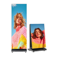 Écran d'affichage numérique LED pliable à écran tactile couleur pour intérieur, sur pied mobile, affichage publicitaire OEM pour magasin de détail