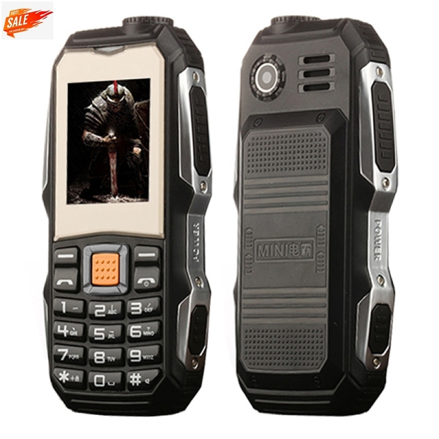 L9 Mini Rugged Phone with LED Flashlight 3800mAh Battery 21 Keys Dual SIM Waterproof Rugged Feature Elder Phone