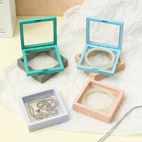 Boîte flottante transparente en film PVC anti-poussière pour colliers, bagues, bijoux, nail art, base de présentation et de rangement pour objets anciens et pièces de monnaie de 5 mm