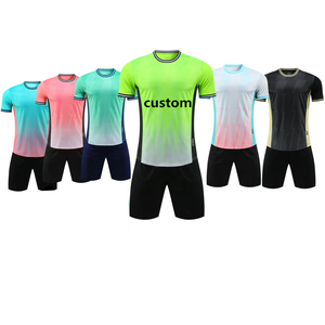 Günstige Blanko-Team-Fußballtrikots für Herren, Gestalten Sie Ihr Logo, Erwachsenen-Fußballbekleidung, Nicht Verblassend, 100% Polyester, Thermotransferdruck - Product Image 1