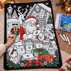ผ้าห่มฟลานเนลระบายสีลายคริสต์มาส DIY ของขวัญคริสต์มาสสำหรับตกแต่งบ้านในฤดูหนาว เหมาะสำหรับห้องนอนและห้องนั่งเล่น - Product Image 5