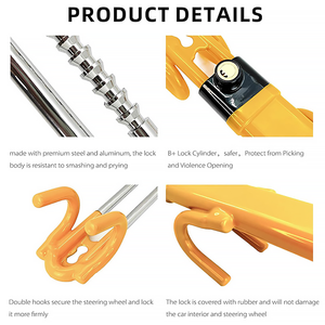 Xiangta Offres Spéciales universel réglable T forme Promotion voiture véhicule sécurité volant serrure pour voiture - Product Image 5