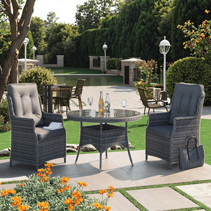 Moderno reclinabile Mini Set da giardino due posti ampi mobili in Rattan con cuscino Standard ignifugo britannico