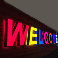 Letras Acrílicas Retroiluminadas Personalizadas, Letrero de Pared con Logotipo 3D para Decoración de Tiendas