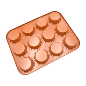 อุปกรณ์อบขนม ถาดอบขนม 12 ช่อง ทำจากเหล็กกล้าคาร์บอน ทนทาน ไม่ติดกระทะ ถาดอบคัพ<span class=keywords><strong>เค้ก</strong></span>แบบธรรมชาติ ถาดอบมัฟฟินแบบไม่ติดกระทะ 12 ช่อง - Product Image 3