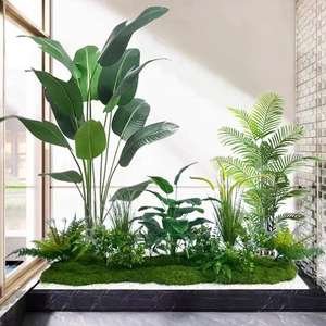 Grande combinaison de plantes vertes artificielles d'intérieur <span class=keywords><strong>pour</strong></span> décoration de fenêtre aménagement de cour de balcon excellente <span class=keywords><strong>pour</strong></span> l'aménagement paysager - Product Image 3