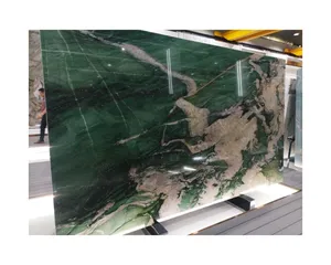 Nuevo diseño de lujo estilo real Jadeíta verde mármol para Hotel pared Bar escritorio mármol real Jadeíta verde