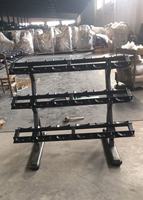 ST-3044 Support Commercial pour Haltères de Musculation à 3 Niveaux, Rangement de Poids pour Salle de Sport