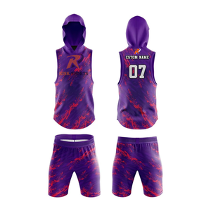 Best quality customized 7 V 7 uniforms 100%polyester sleeveless sports training Uniforms breathable hooded uniform - Product Image 3