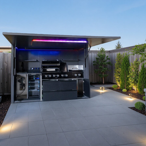 Abri de barbecue en acier et cuisine extérieure – Structure durable, imperméable et écologique en nouveau matériau pour villa, appartement, ferme - Product Image 3