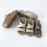 Sandales compensées ajustables pour femmes avec boucle, en PU, légères, respirantes, confortables, décontractées, toutes saisons, pour la vente en gros