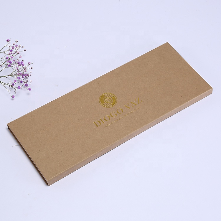 Custom gold foil logo rigid Kraft paper magnetic Valentine chocolate bar packaging box