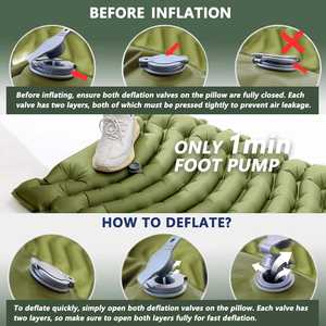 Colchoneta Inflable Ultraligera Impermeable con Almohada Integrada, Bomba de Pie, Revestimiento de TPU, Ergonómica, Compacta para Senderismo y Camping - Product Image 5