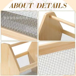 Wooden <b>Vegetable</b> Picking Basket Rectangle Handmade Kitchen Storage Basket Garden Harvest - Product Image 4