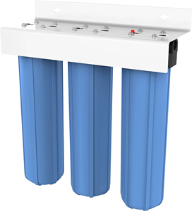 Filtros de Agua al por Mayor Big Blue Triple para Toda la Casa 20" x 4.5" de Acero Inoxidable, Portátiles, Manuales, para Bacterias, Metales Pesados, Uso Exterior, RO - Product Image 1