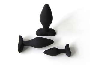 Giocattoli Sessuali Plug Anali in Silicone Nero Dilatatori Anali per Giochi SM Maschili Huawen HW-WM190344 - Product Image 4