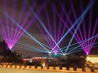 Lumière laser d'animation RGB 60 watts pour extérieur, projecteur de texte céleste, lumière laser 60W pour la publicité des monuments urbains, les événements, les spectacles