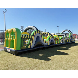 Percorso a Ostacoli Gonfiabile Commerciale in PVC a Tema Verde, Grande, con Castello, per Bambini e Adulti, Ideale per Noleggio per Feste all'Aperto - Direttamente dalla Fabbrica - Product Image 6