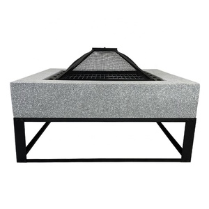 Forniture da giardino Modern Square Large Fire Pit Outdoor Wood Burning Stone Garden camino braciere <span class=keywords><strong>griglia</strong></span> per Barbecue a carbone - Product Image 3