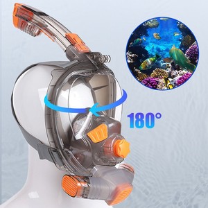 Full Face Diving Mask MZ1520 Orange Blue Anti Fog Waterproof All Dry Snorkel Adult Swimming Equipment - Product Image 2