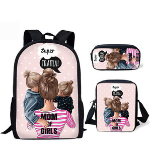 Torna a Scuola Super-Mamma Sacchetti di Scuola per le Ragazze Dei Bambini 3 pz/set Harajuku Studenti Kawaii Borse Libro Mochila Escolar - Product Image 1