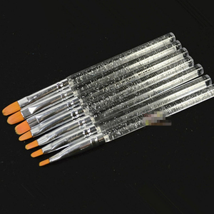 7Pcs Acrylic Handle Nail Art Brush <b>Set</b> Round Tip <b>Crimped</b> Ferrule UV Gel Painting Pens for Manicure - Product Image 5