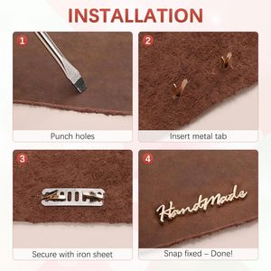 TIXIPEM X In Handmade Metal Letter Tags Label PCS Hand Made <b>Purse</b> Bags Sewing Labels With Shim Use For DIY Crafts Bags Making Ac - Product Image 5