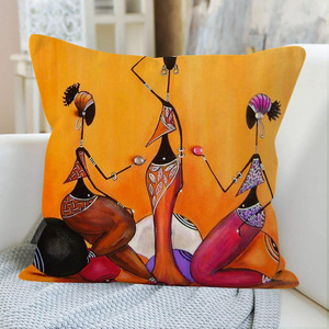 Housse de coussin pour femme africaine et enfant, motif abstrait africain imprimé, en polyester, style moderne et minimaliste, pour la maison et la chambre à coucher - Product Image 4