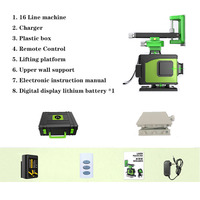 Niveau laser XEAST XE-HC16 4D 16 lignes, lumière verte super lumineuse, en alliage d'aluminium, pour usage industriel/DIY, portée 25m, précision 1.5/7m