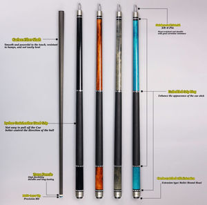 Бильярдный набор Vanqs: кий из углеродного волокна и нержавеющей стали (1/2 секции) с чехлом и удлинителем для пула - Product Image 5