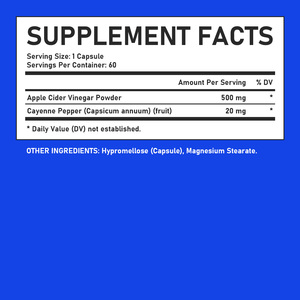 High Grade Adults Burn Belly Fat Slimming Detox Capsules Herbal <b>Supplement</b> Advanced Apple Cider Vinegar Capsules 60 Caps - Product Image 2
