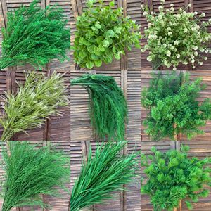 Plantes vertes artificielles, branche de 30 cm à 100 cm, en plastique, décoration extérieure pour mariage et maison - Product Image 1