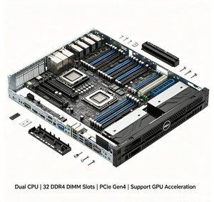 PowerEdge 1U R660ประสิทธิภาพสูงแร็คคู่ติดตั้งเซิร์ฟเวอร์ที่มีหน่วยความจำ256GB และ2 cpus dual Intel Xeon Scalable Processors hig - Product Image 2
