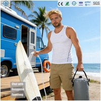 Sac de douche Yuanfeng, nouveau design, en PVC, avec pomme de douche, tuyau d'eau, pour le camping, utilisation en extérieur, sac étanche de stockage d'eau de 21,5 L