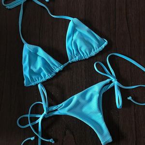 Nuevo Diseño de Bikini de Dos Piezas con Tirantes Triangulares, Spandex/Poliéster de Secado Rápido, con Lazos Laterales Ajustables, Traje de Baño para Mujer 2025 - Product Image 1