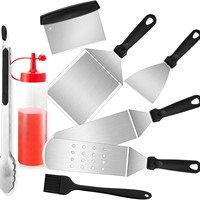 Kit d'accessoires professionnels pour plancha 27 pièces : Spatule élargie, couvercle de cuisson, presse à burgers – Idéal comme coffret cadeau
