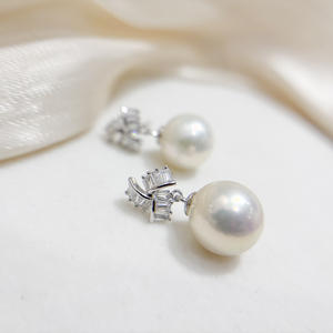 22698DIY Accessoires en perles Argent S925 Support vide pour boucles d'oreilles en argent doré Bijoux Boucles d'oreilles avec perles rondes de 9-13 mm - Product Image 2