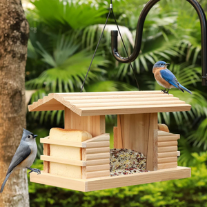 Açık asılı ahşap kuş tohum besleyici ahşap <span class=keywords><strong>Suet</strong></span> kafesi ile vahşi kuş besleyici - Product Image 3