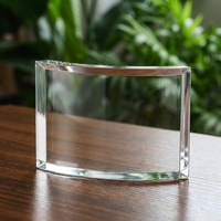 Plaque de récompense élégante en cristal incurvé, gravée au laser, trophée en verre étanche, reconnaissance d'entreprise, excellence du service