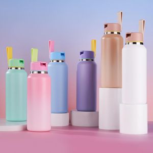 Custom Logo Leakproof Removable Straw Lid Stainless Steel <b>Vacuum</b> Insulated Sports Water Bottles 32OZ - Product Image 5