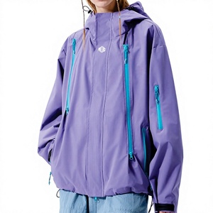 Custom Unisex Waterproof Hiking jacket for <b>men</b> <b>Purple</b> Hooded Outdoor Rain Shell Windproof Trekking Coat Multi Pocket Windbreaker - Product Image 1