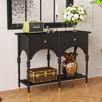 Table Console Rétro en Fer Armoire Porche Murale pour Porte Décoration Couloir Rangement Côté Armoire