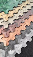 Azulejos de tablero de aluminio y plástico de mosaico autoadhesivo 3D para decoración de pared de fondo de sala de estar y comedor