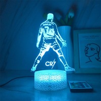 Joueur de football Led veilleuse couleur changeante lampe de nuit Sport Football capteur tactile bébé lampe de couchage