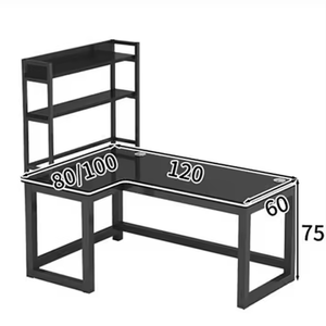Bureau de jeu en bois noir moderne, spacieux et élégant, en forme de L, multifonctionnel, avec organisateur, pour salles de jeux à domicile et <span class=keywords><strong>bureaux</strong></span> - Product Image 5