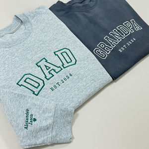 <span class=keywords><strong>Sweat</strong></span>-shirt <span class=keywords><strong>personnalisé</strong></span> pour homme avec impression 'Daddy Est' et initiales, respirant pour l'hiver, pull pour <span class=keywords><strong>papa</strong></span>, cadeau pour la fête des pères, brodé - Product Image 1