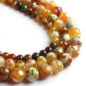 Cuentas de piedra de ónix de ágata de fuego marrón de 6/8/10MM al por mayor, redondas Lisas para hacer pulseras de joyería DIY - Product Image 4