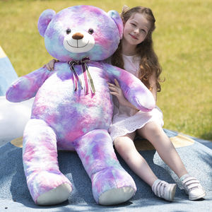 دب تيدي عملاق محشو بطول 52 بوصة بتصميم التاي داي، هدايا رائجة للصديقة في عيد الحب وعيد الميلاد والكريسماس - Product Image 2